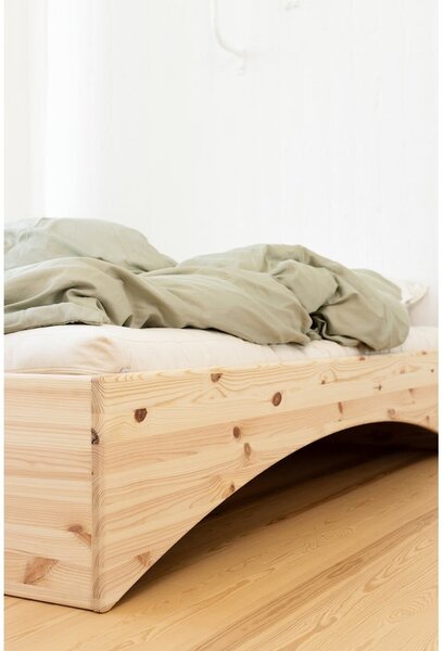 Bračni krevet od masivnog bora bez uzglavlja 140x200 cm u prirodnoj boji Orbit – Karup Design