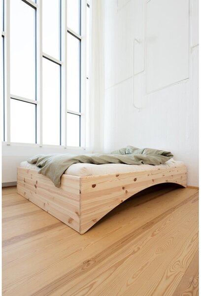 Bračni krevet od masivnog bora bez uzglavlja 140x200 cm u prirodnoj boji Orbit – Karup Design