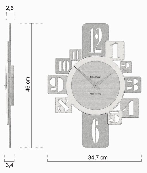 Zidni sat Onyx 12 boja