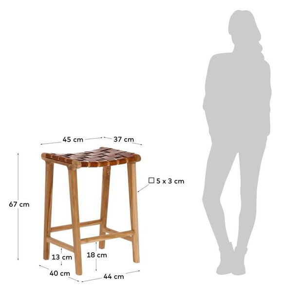 Barska stolica od umjetne kože u prirodnoj boji (visine sjedala 67 cm) Calixta – Kave Home