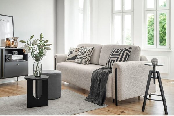 Bež sklopiva/s prostorom za odlaganje sofa od bouclé tkanine 244 cm Arcadova – ELTAP