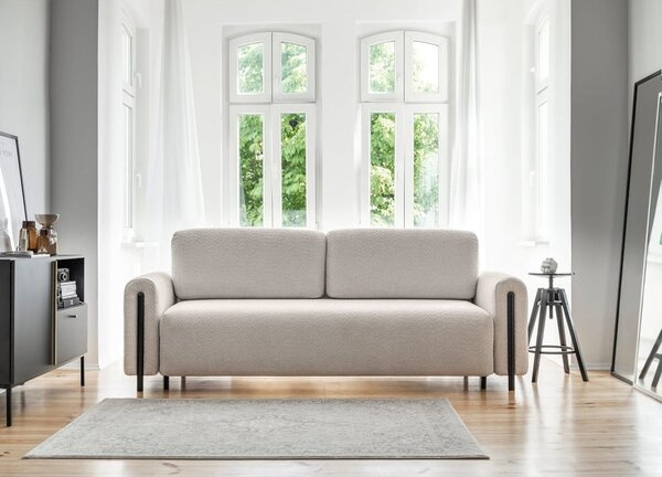 Bež sklopiva/s prostorom za odlaganje sofa od bouclé tkanine 244 cm Arcadova – ELTAP