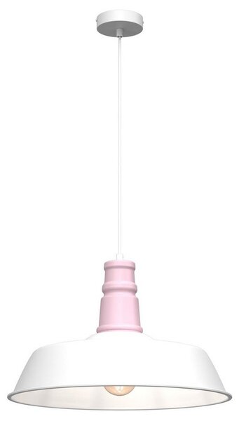 Luster na sajli ENZO 1xE27/60W/230V bijela/ružičasta