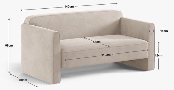 Zelena baršunasti sofa 140 cm Abby – Micadoni