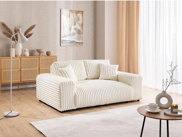 Krem sofa od samta 178 cm Justin – Ropez