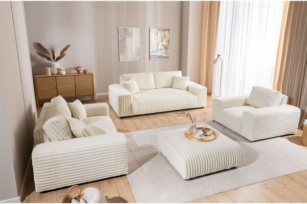 Krem sofa od samta 178 cm Justin – Ropez