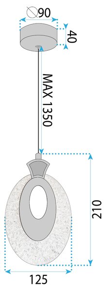 Viseća Kristalna Lampa LHJ109-1CP LIGHT ROSE GOLD