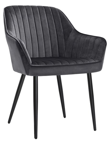 Fotelja, baršunasto tapecirana stolica s naslonima za ruke, 62,5 x 85 x 60 cm