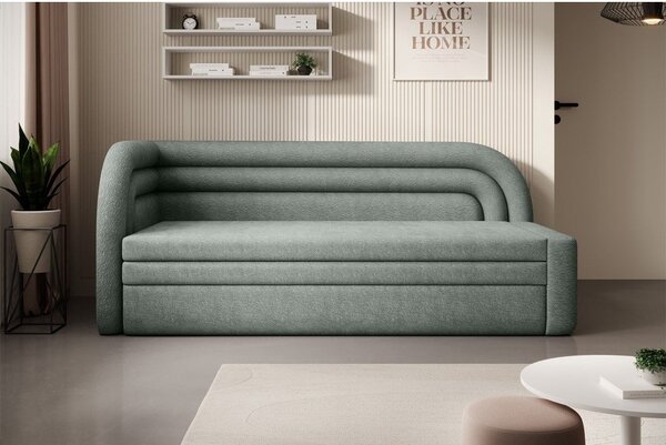 Zelena sklopiva/s prostorom za odlaganje sofa od šenila s lijevim kutom 223 cm Fabillo – ELTAP