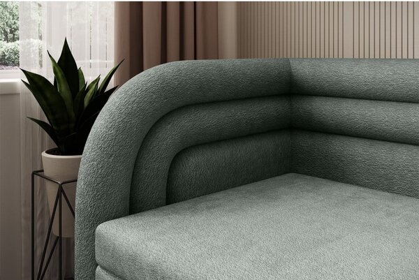 Zelena sklopiva/s prostorom za odlaganje sofa od šenila s lijevim kutom 223 cm Fabillo – ELTAP