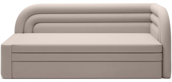 Bež baršunasti sklopiva/s prostorom za odlaganje sofa s desnim kutom 223 cm Fabillo – ELTAP
