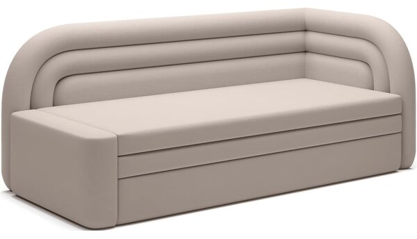 Bež baršunasti sklopiva/s prostorom za odlaganje sofa s desnim kutom 223 cm Fabillo – ELTAP