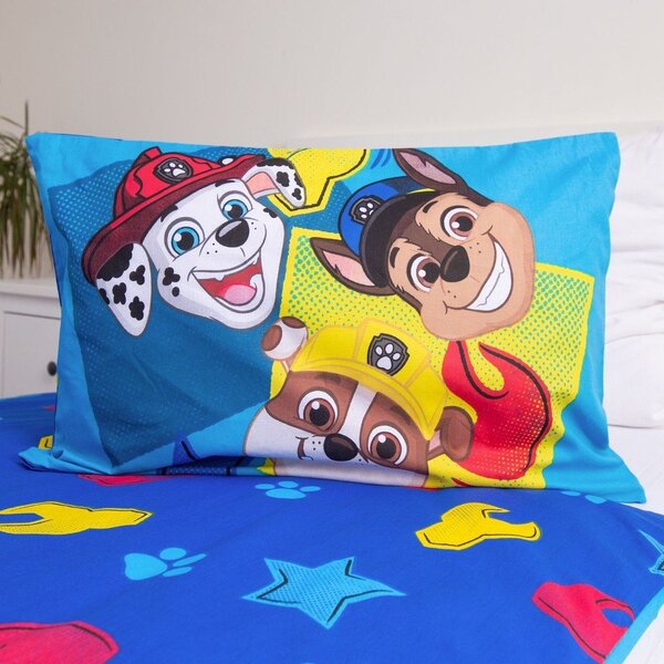 Plava pamučna dječja posteljina za dječji krevetić 100x135 cm Paw Patrol "Pawsome days ahead" – Jerry Fabrics