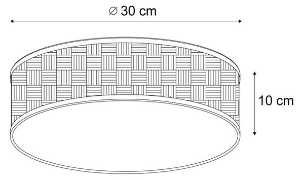 Orijentalna stropna svjetiljka od ratana 30 cm - Trammy