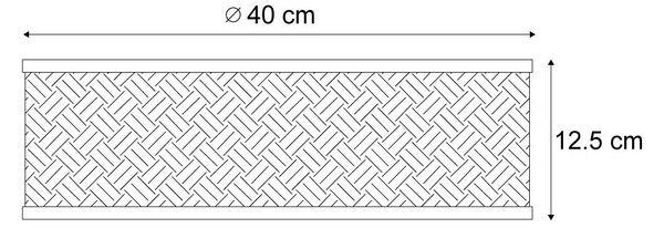 Orijentalna stropna svjetiljka od ratana s crnim okvirom 40 cm - Tremmo