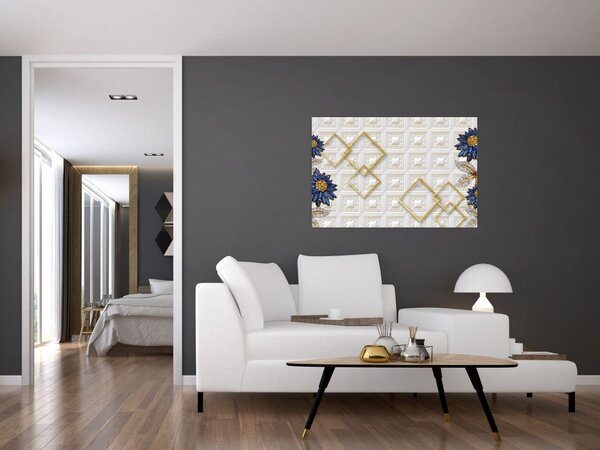 Slika - Dijamantni cvjetovi (90x60 cm)