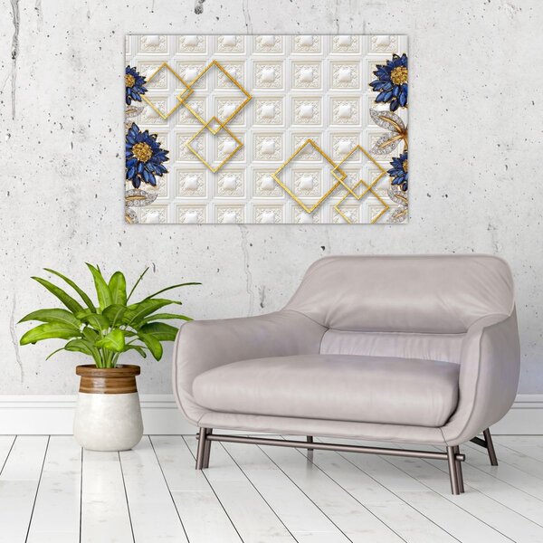 Slika - Dijamantni cvjetovi (90x60 cm)