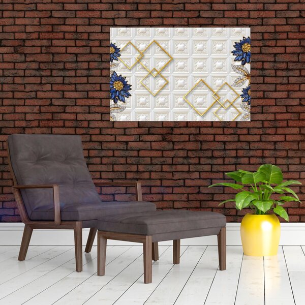 Slika - Dijamantni cvjetovi (90x60 cm)