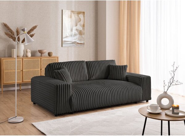 Tamno siva sofa od samta 213 cm Justin – Ropez