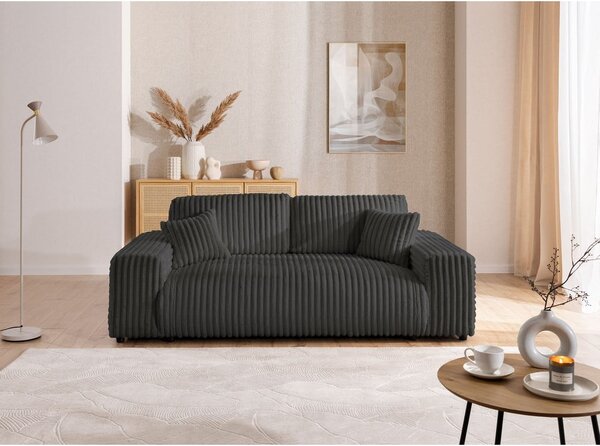 Tamno siva sofa od samta 213 cm Justin – Ropez