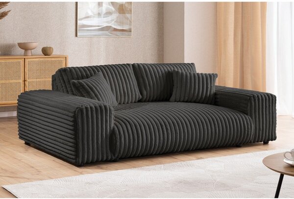 Tamno siva sofa od samta 213 cm Justin – Ropez
