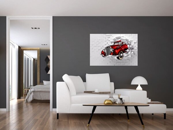Slika - crveni auto (90x60 cm)