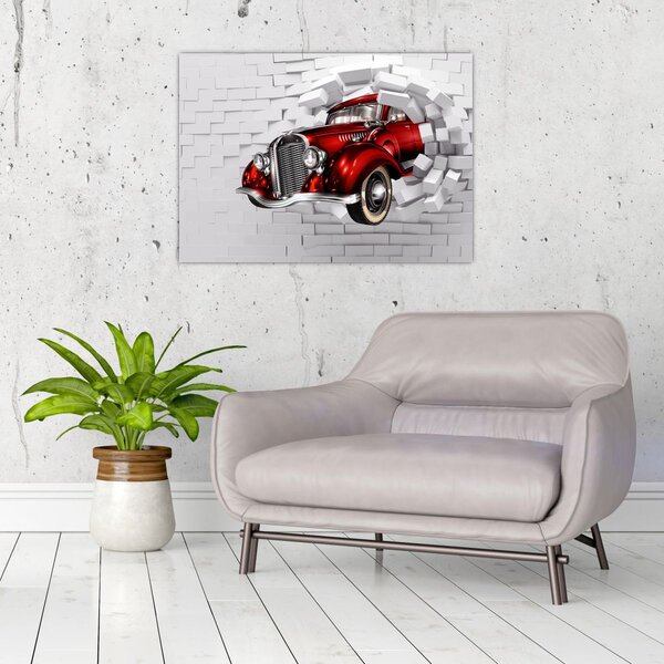 Slika - crveni auto (70x50 cm)
