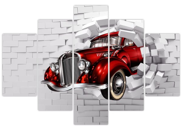 Slika - crveni auto (150x105 cm)