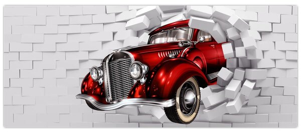 Slika - crveni auto (120x50 cm)