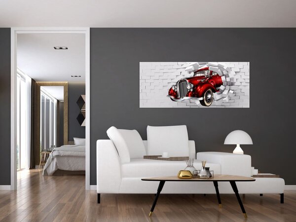 Slika - crveni auto (120x50 cm)