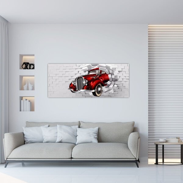 Slika - crveni auto (120x50 cm)