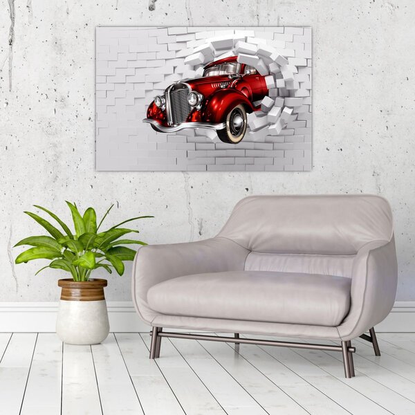 Slika - crveni auto (90x60 cm)