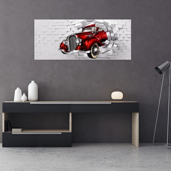 Slika - crveni auto (120x50 cm)
