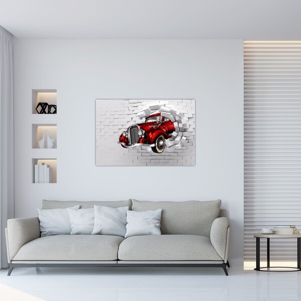 Slika - crveni auto (90x60 cm)
