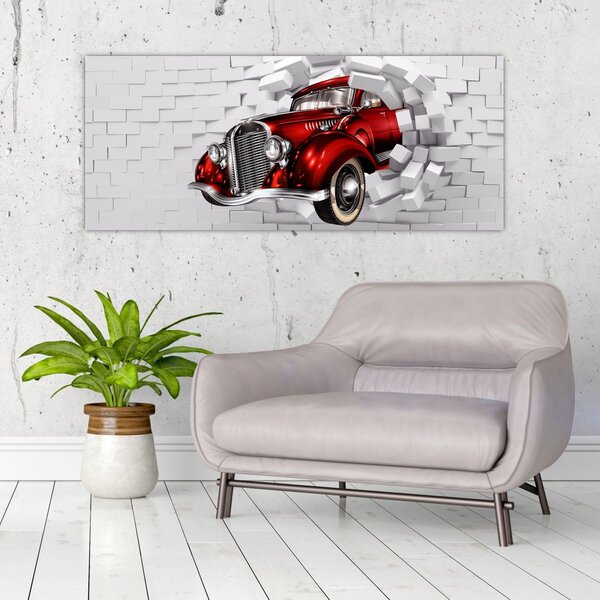 Slika - crveni auto (120x50 cm)