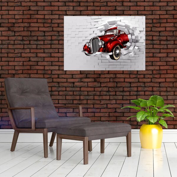 Slika - crveni auto (90x60 cm)