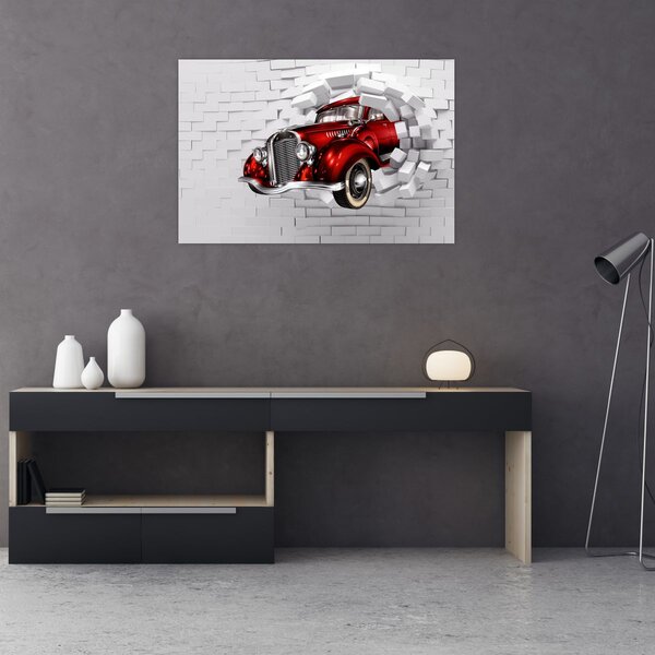 Slika - crveni auto (90x60 cm)