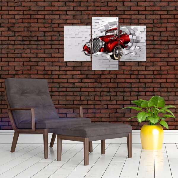 Slika - crveni auto (90x60 cm)