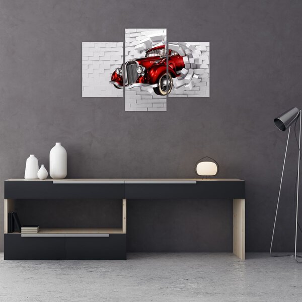 Slika - crveni auto (90x60 cm)