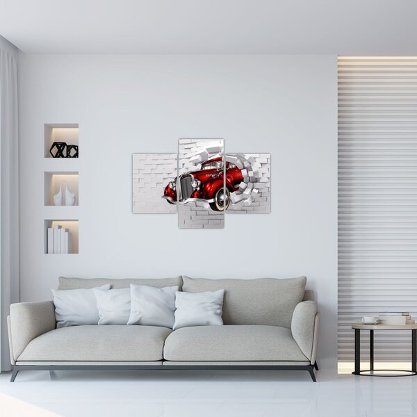 Slika - crveni auto (90x60 cm)