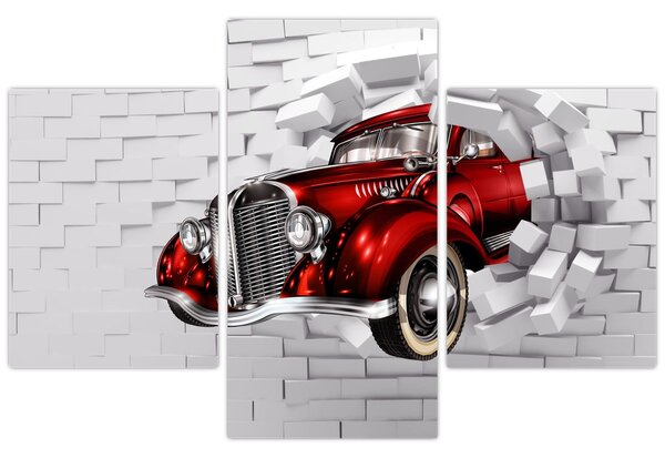 Slika - crveni auto (90x60 cm)