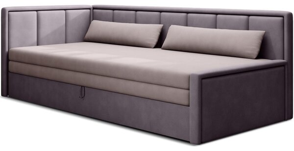 Ružičasta sklopiva/s prostorom za odlaganje sofa od šenila 214 cm Fulgeo – ELTAP