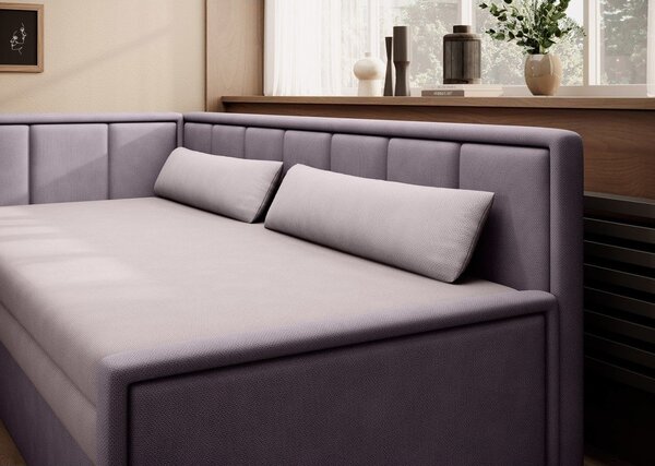 Ružičasta sklopiva/s prostorom za odlaganje sofa od šenila 214 cm Fulgeo – ELTAP