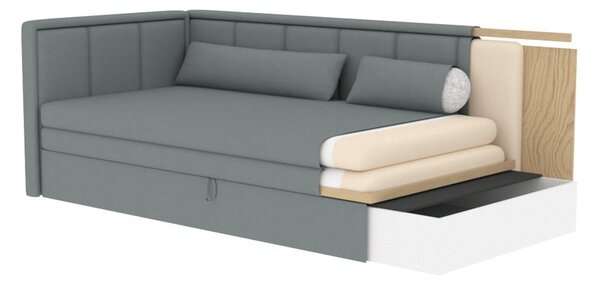 Plava/siva sklopiva/s prostorom za odlaganje sofa od šenila 214 cm Fulgeo – ELTAP