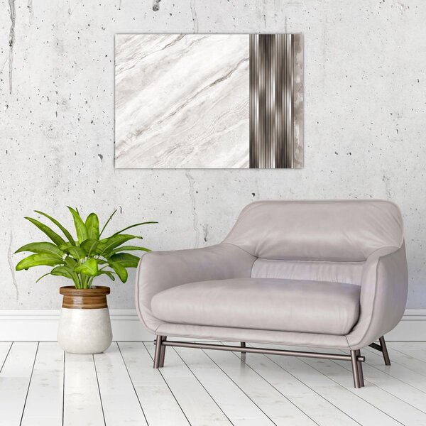 Slika - Mramor sa srebrnim linijama (70x50 cm)