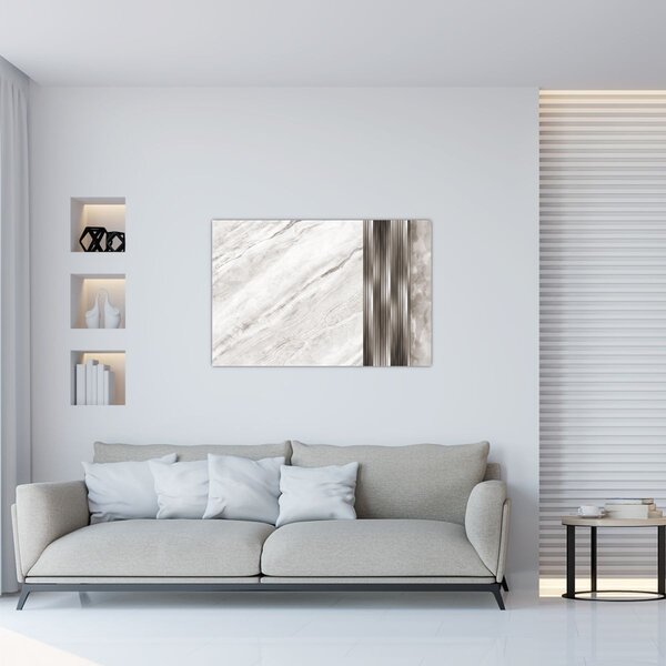 Slika - Mramor sa srebrnim linijama (90x60 cm)