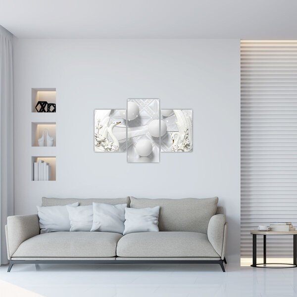 Slika - Zlatni labud na vodi (90x60 cm)