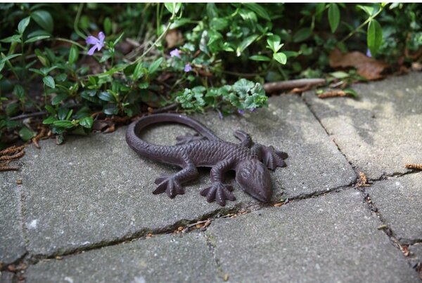 Dekoracija od lijevanog željeza Esschert Design Lizard, 10,4 x 15,1 cm