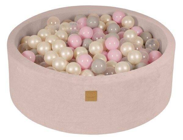 Krem baršunasti bazen s lopticama ø 90x30 cm Montessori – Meowbaby