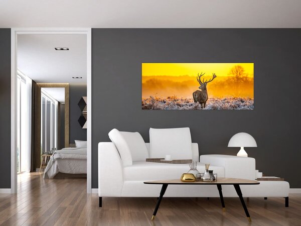 Slika - Jelen u izlasku sunca (120x50 cm)